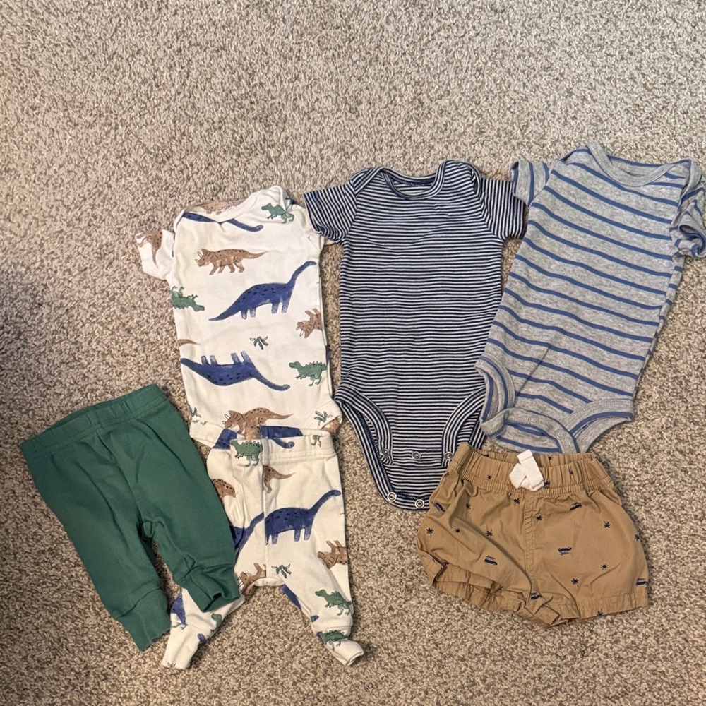 5 Piece Newborn Carters Boys Set Pants Shorts Onesies
